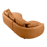 Modern Curved Sectional Sofa – 5-Seat Eco-Leather Chaise Sofa