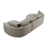 Modern Curved Sectional Sofa – 5-Seat Eco-Leather Chaise Sofa