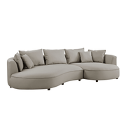Modern Curved Sectional Sofa – 5-Seat Eco-Leather Chaise Sofa