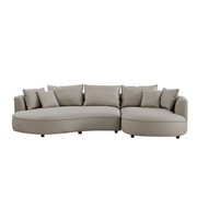 Modern Curved Sectional Sofa – 5-Seat Eco-Leather Chaise Sofa
