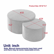 Aura Nesting Full-Foam Coffee Table Set of 2 with Upholstered Corduroy Shell