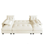 Convertible U-Shaped Couch with Pull Out Bed mechanism deployed
