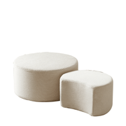 Aura Nesting Full-Foam Coffee Table Set of 2 with Upholstered Corduroy Shell