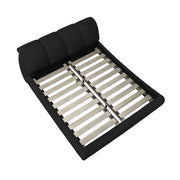 Luxury Queen Upholstered Platform Bed with Oversized Padded Headboard & Solid Wood Frame