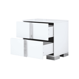 Elegant Modern Nightstand with Metal Legs and 2 Large Storage Drawers