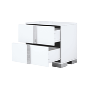 Elegant Modern Nightstand with Metal Legs and 2 Large Storage Drawers