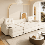 Modular sectional couch with built-in USB charging ports for home office use