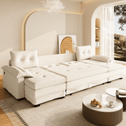Modular sectional couch with built-in USB charging ports for home office use