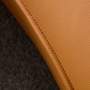 Modern Curved Sectional Sofa – 5-Seat Eco-Leather L & R Chaise Sofa (Grey & Orange)