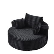 55” Corduroy Lounge Chair – No Assembly Fluffy Single Sofa with Ultra-Soft Support for Living Room & Bedroom