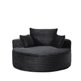 55” Corduroy Lounge Chair – No Assembly Fluffy Single Sofa with Ultra-Soft Support for Living Room & Bedroom