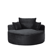 55” Corduroy Lounge Chair – No Assembly Fluffy Single Sofa with Ultra-Soft Support for Living Room & Bedroom