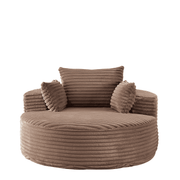 55” Corduroy Lounge Chair – No Assembly Fluffy Single Sofa with Ultra-Soft Support for Living Room & Bedroom