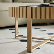 Modern Handcraft Drum Coffee Table – 31.5