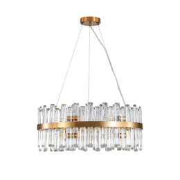 23.6 Luxury Crystal Chandelier – Modern LED-Compatible Ceiling Light Fixture for Living Room, Bedroom, Dining Room 