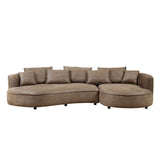 Modern Curved Sectional Sofa – 5-Seat Eco-Leather Chaise Sofa