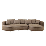 Modern Curved Sectional Sofa – 5-Seat Eco-Leather Chaise Sofa