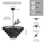 Rustic & Modern Tiered Hemp Rope Boho Chandelier – 20