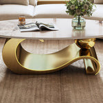 stain resistant faux marble sintered stone coffee table top close up