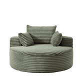 55” Corduroy Lounge Chair – No Assembly Fluffy Single Sofa with Ultra-Soft Support for Living Room & Bedroom