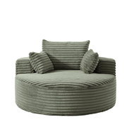 55” Corduroy Lounge Chair – No Assembly Fluffy Single Sofa with Ultra-Soft Support for Living Room & Bedroom