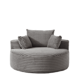 55” Corduroy Lounge Chair – No Assembly Fluffy Single Sofa with Ultra-Soft Support for Living Room & Bedroom