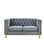 Velvet Sofa 2-Seat Button Tufted Design