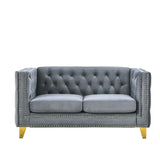 Velvet Sofa 2-Seat Button Tufted Design