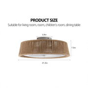 Measurement chart of a lampshade with dimensions on a white background