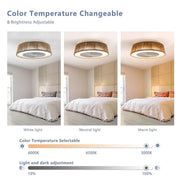 Dimmable LED ceiling fan light with adjustable 3000K to 6500K color temperature
