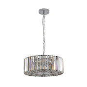 modern crystal drum pendant chandelier 17 inch chrome light