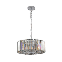 modern crystal drum pendant chandelier 17 inch chrome light