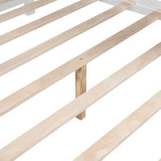 Full Size House Bed with Storage Drawers & Shelf, Solid Wood Kids Bed Frame with Roof Design for Safe Sleep & Organized Space